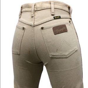 Vintage Tan Wrangler Jeans Sz 9 27” High Waisted 90s Boyfriends Mom Rodeo Riders